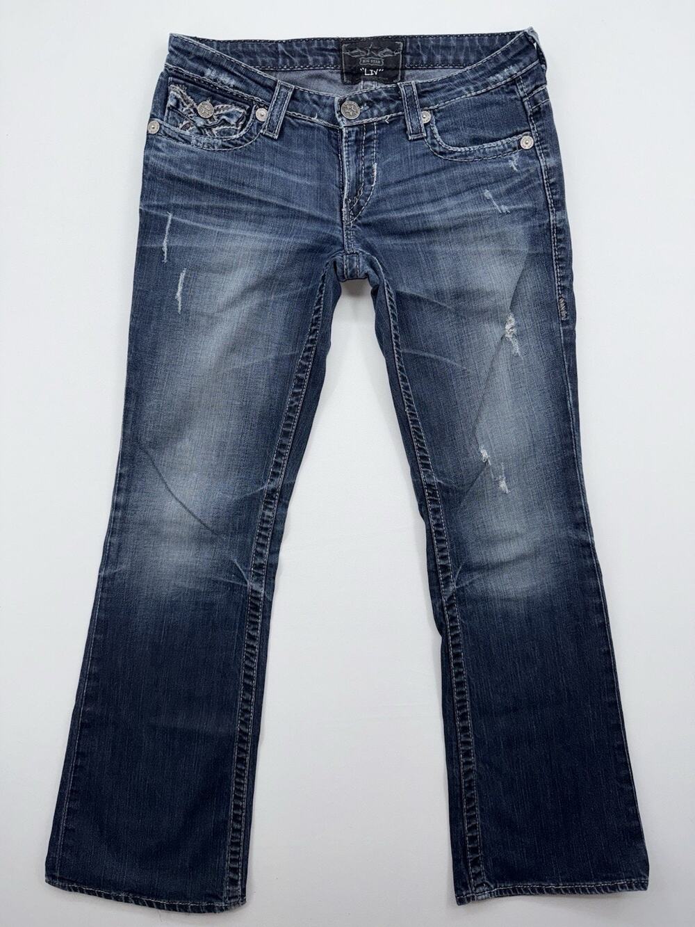 Big Star Jeans Low Rise Remy Bootcut Vintage Stretch Soft Jean 28R X31